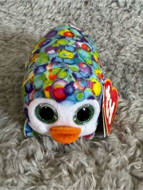 Ty Teenie Beanie Boos Pocket Penguin 2019 Plush Tie Dye Glitter Eyes Toy